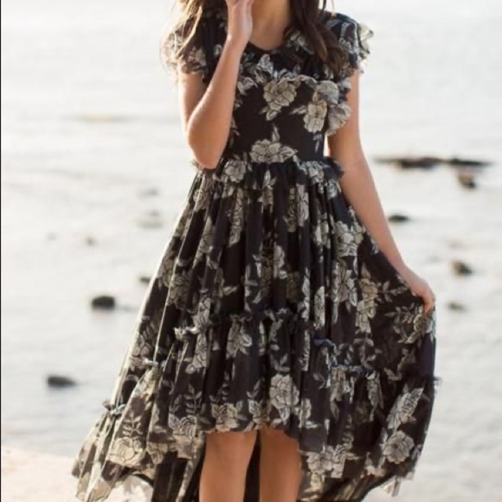 Joyfolie Clarissa Dress in Black and White Floral